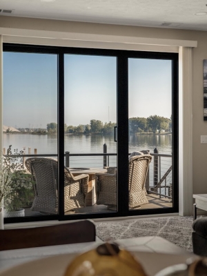 Lake view from the living room of a West Michigan Lakeshore home
